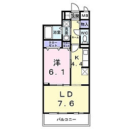 喜鈴 3階1LDKの間取り