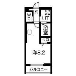 RS Residence 3階ワンルームの間取り