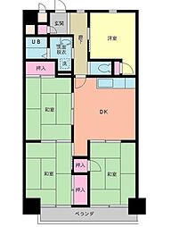 グランベール別府 1階4DKの間取り