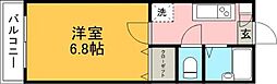 熊本電気鉄道 黒髪町駅 徒歩12分の賃貸アパート 3階1Kの間取り