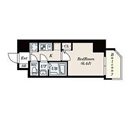 Osaka Metro御堂筋線 東三国駅 徒歩16分の賃貸マンション 9階1Kの間取り