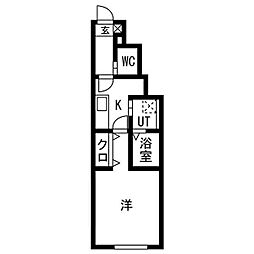 Mid Fair(ミッドフェア) 106 1階1Kの間取り