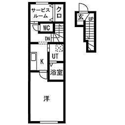 Mid Fair(ミッドフェア) 202 2階1SKの間取り