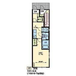 みかん 1階1Kの間取り