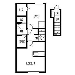 sorte(ソルテ) 2階1LDKの間取り