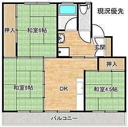 サンコーポラス江島II 5階3DKの間取り