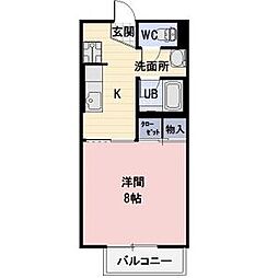 BONHEUR 1階1Kの間取り