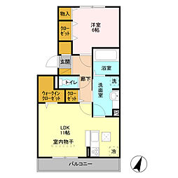 Grand Mer / Re Ciel　Re Ciel 1階1LDKの間取り