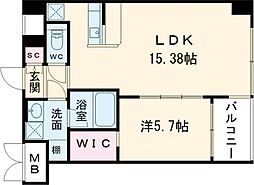 Osaka Metro中央線 長田駅 徒歩5分の賃貸マンション 9階1LDKの間取り