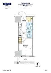 プラウドフラット四谷三丁目 10階1Kの間取り