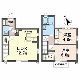 シャーメゾンＴＯＲＵ 1階2LDKの間取り
