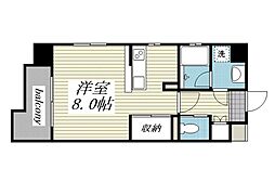 ヴィアーレ広瀬 0501 5階ワンルームの間取り