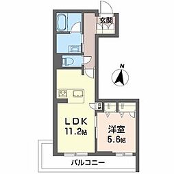 クオレール　はな 3階1LDKの間取り