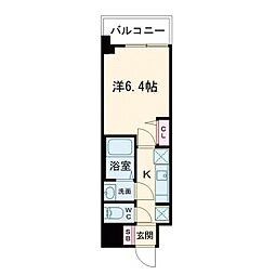 Alivis都島北通 4階1Kの間取り