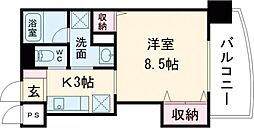 住吉橋TKハイツ 9階1Kの間取り