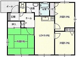 武田貸家 1階3LDKの間取り