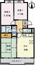 アーバンハイム・Ｚｅｎ 2階3DKの間取り