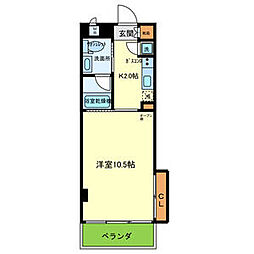 南海線 湊駅 徒歩1分の賃貸マンション 4階1Kの間取り