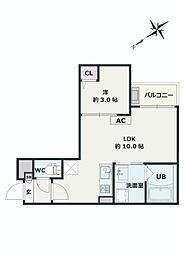 Jack mizohataI 2階1LDKの間取り