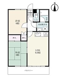 アーバンコーポマリ 1階2LDKの間取り