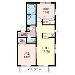 欅（けやき） 1階2LDKの間取り