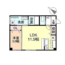 Ｖｅｌｓｉｅｇ7 1階1LDKの間取り