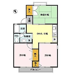 アネックス戸頭　ＡＢ 1階3DKの間取り