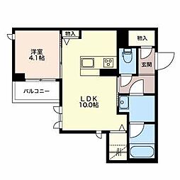 Ciel牛島本町 1LDKの間取図画像