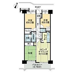 ファミールグラン上杉二丁目 4階3LDKの間取り