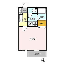 メゾンHOKUSHIN 1階1Kの間取り