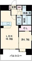 アップリッチ本荘 10階1LDKの間取り