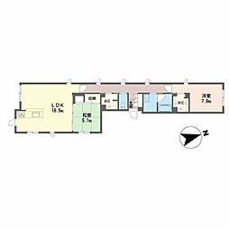 広島電鉄5系統 比治山橋駅 徒歩8分の賃貸マンション 1階2LDKの間取り