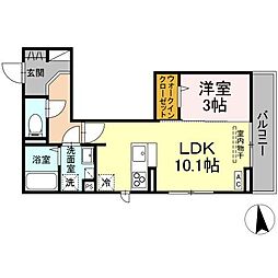 アトラエンテ 3階1LDKの間取り
