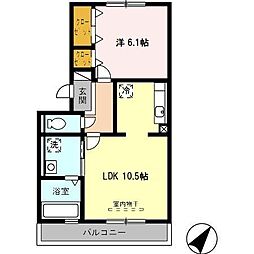 コンフォール 3階1LDKの間取り