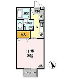 マーチA 1Kの間取図画像
