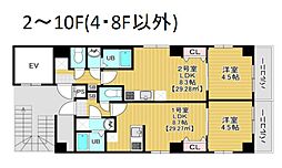 Freesia梅島 7階1LDKの間取り