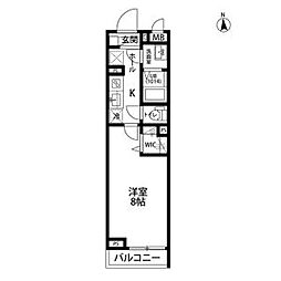 クレール　ヴェールメゾンII 1階1Kの間取り