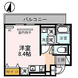 南海線 泉佐野駅 徒歩21分の賃貸アパート 1階ワンルームの間取り