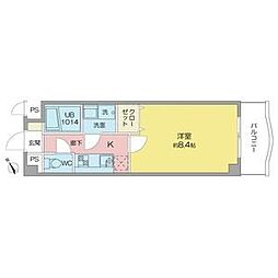 サン・アップウェル1 1Kの間取図画像