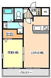 アクアクロス光の森 5階1LDKの間取り