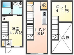 s.abox西条駅前　B棟 1階1LDKの間取り