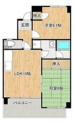 コンフォールメゾン 3階2LDKの間取り