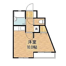 ハイツプログレス 1階ワンルームの間取り