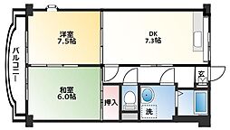 ハイツ　ハピィバリーIIＣ 3階2DKの間取り