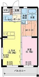（仮称）日向・曽根町3丁目マンション 2階1LDKの間取り