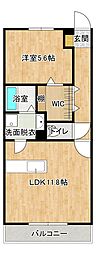 Ｌｉｅｎ12 2階1LDKの間取り