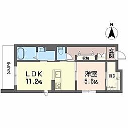ハルミエール　II 1階1LDKの間取り