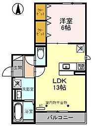 ダイワシティータカツキ 1LDKの間取図画像