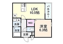 サンセレーノ minami 1階1LDKの間取り