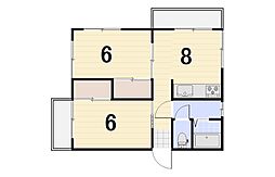 ファーマランドＦ2 3階2LDKの間取り